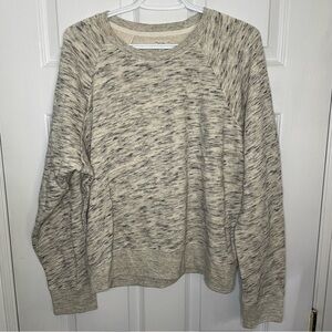 J. Crew NWT Vintage Fleece 100% Cotton Crewneck Pullover Cream Sweater Large